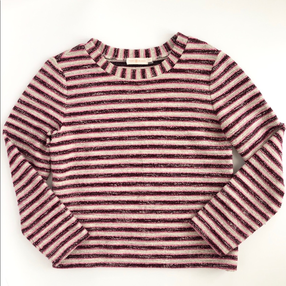 Tory Burch Striped Tweed Top